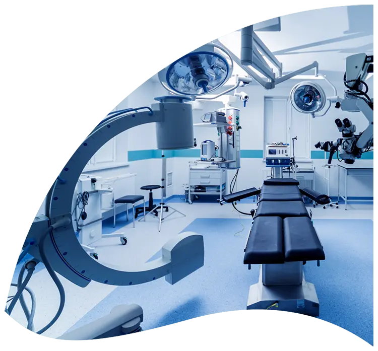 Visual representing an operating room with different medical devices