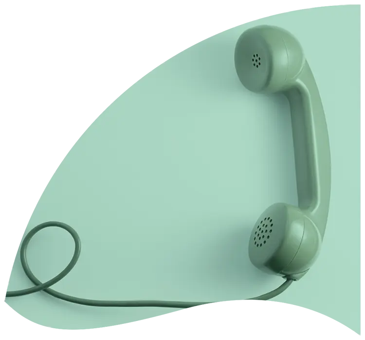 Visual representing an old green telephone handset