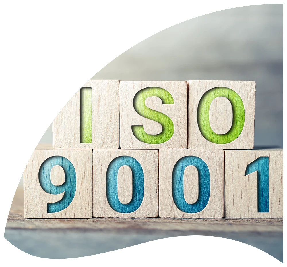 images of cubes with "certification ISO 9001" written on them